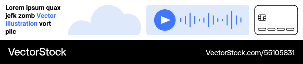 Audio player with sound waves cloud storage Audio player with sound waves cloud storage vector image