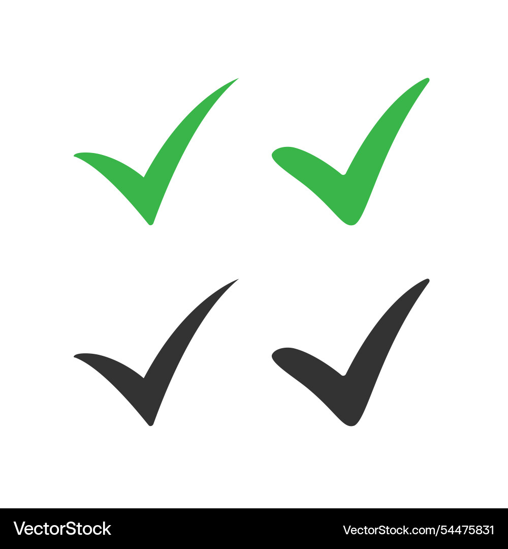 Check mark icon set isolated Check mark icon set isolated vector image