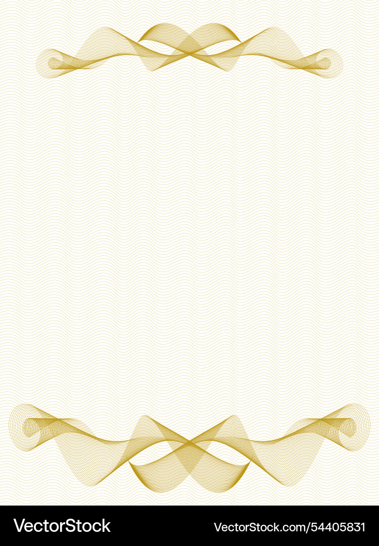 Golden vignettes diploma template zigzag pattern Golden vignettes diploma template zigzag pattern vector image