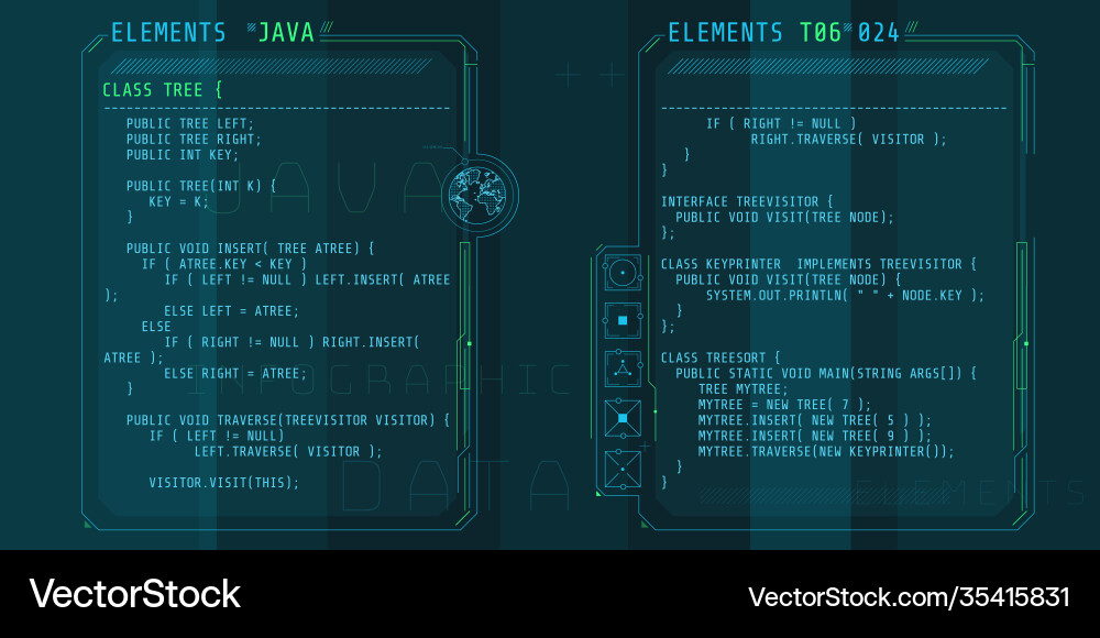 Hud Interface-Elemente mit Teilcode Java Hud Interface-Elemente mit Teilcode Java Vektorbild