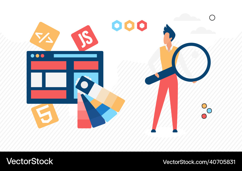 Process of user experience design development vector image