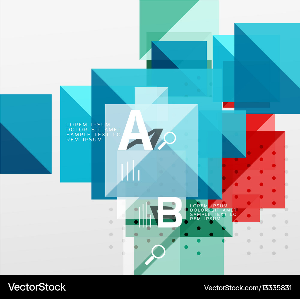 Repetition of overlapping color squares Vector Image