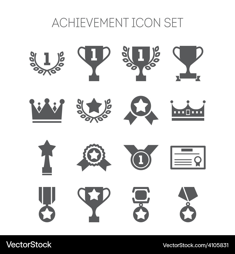 Set of simple achievement icons for web design vector image