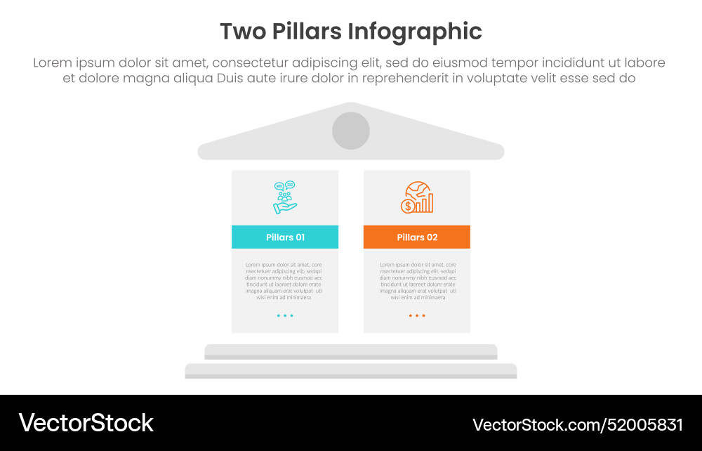 Two pillars framework with ancient classic Vector Image