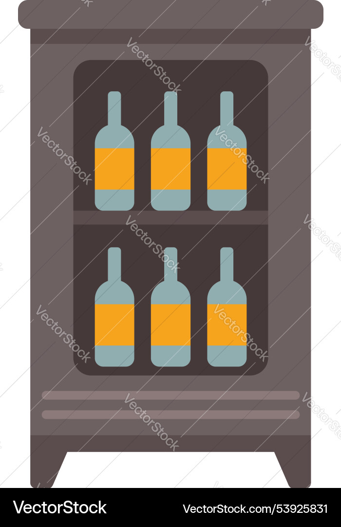 Wooden wine rack displaying bottles in two Vector Image