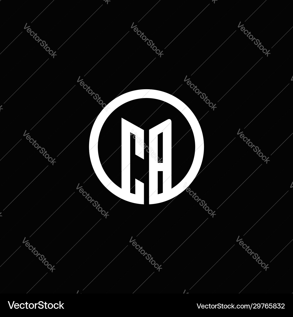 Cb monogram logo isolated with a rotating circle Vector Image