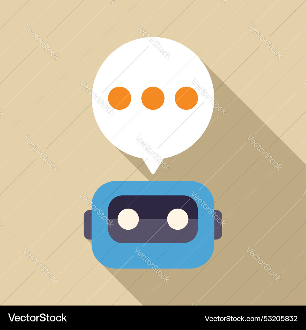 Chatbot speaking with three dots inside speech Chatbot speaking with three dots inside speech vector image