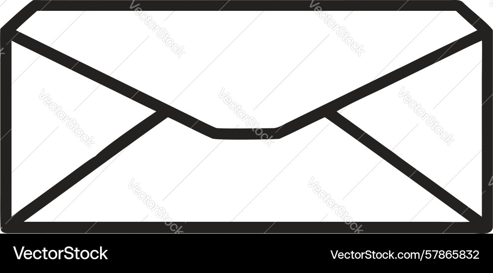 Closed envelope outline for pending messages Vector Image