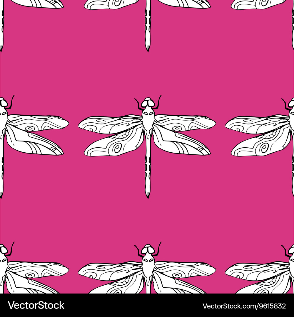 Dragonfly patterned background Vector Image