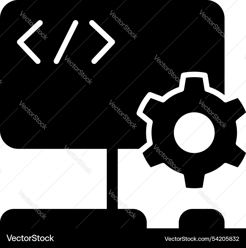 Icon Computercodierung Einstellung Icon Computercodierung Einstellung vektorbild