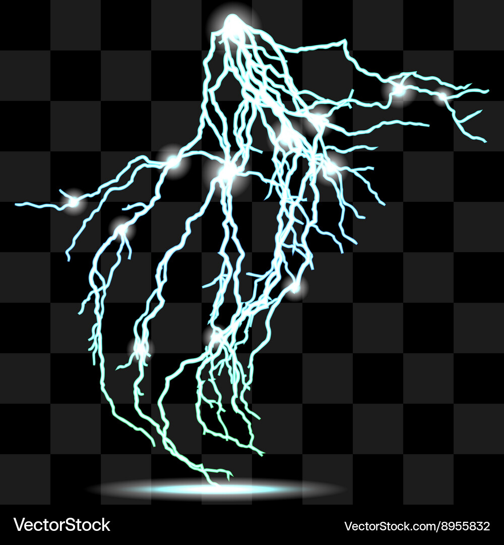 Isolated realistic lightnings with transparency Vector Image