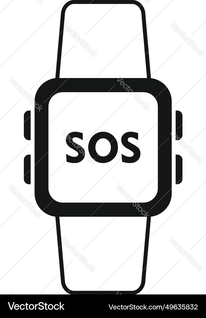 Sos smartwatch signal icon simple number Sos smartwatch signal icon simple number vector image
