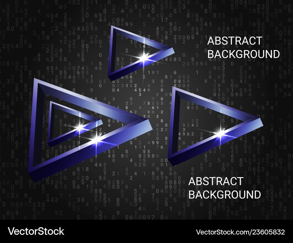 Triangle volume sparkle on background Triangle volume sparkle on background vector image