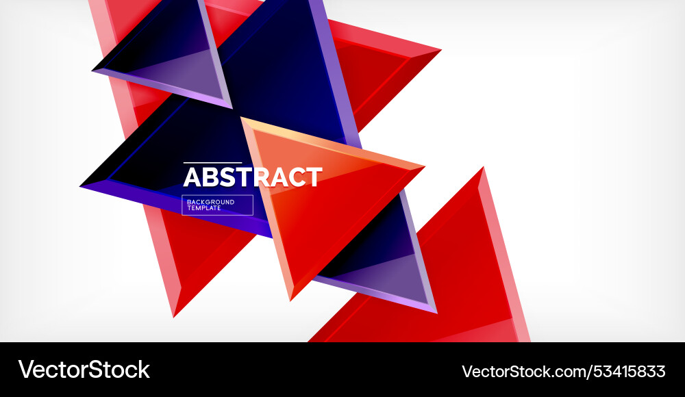 Abstract background - colorful triangles with 3d Vector Image