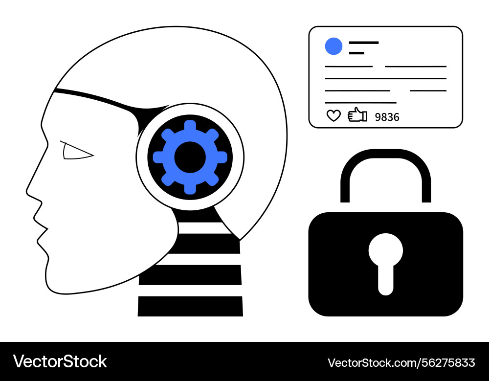 Artificial intelligence concept combining user Artificial intelligence concept combining user vector image