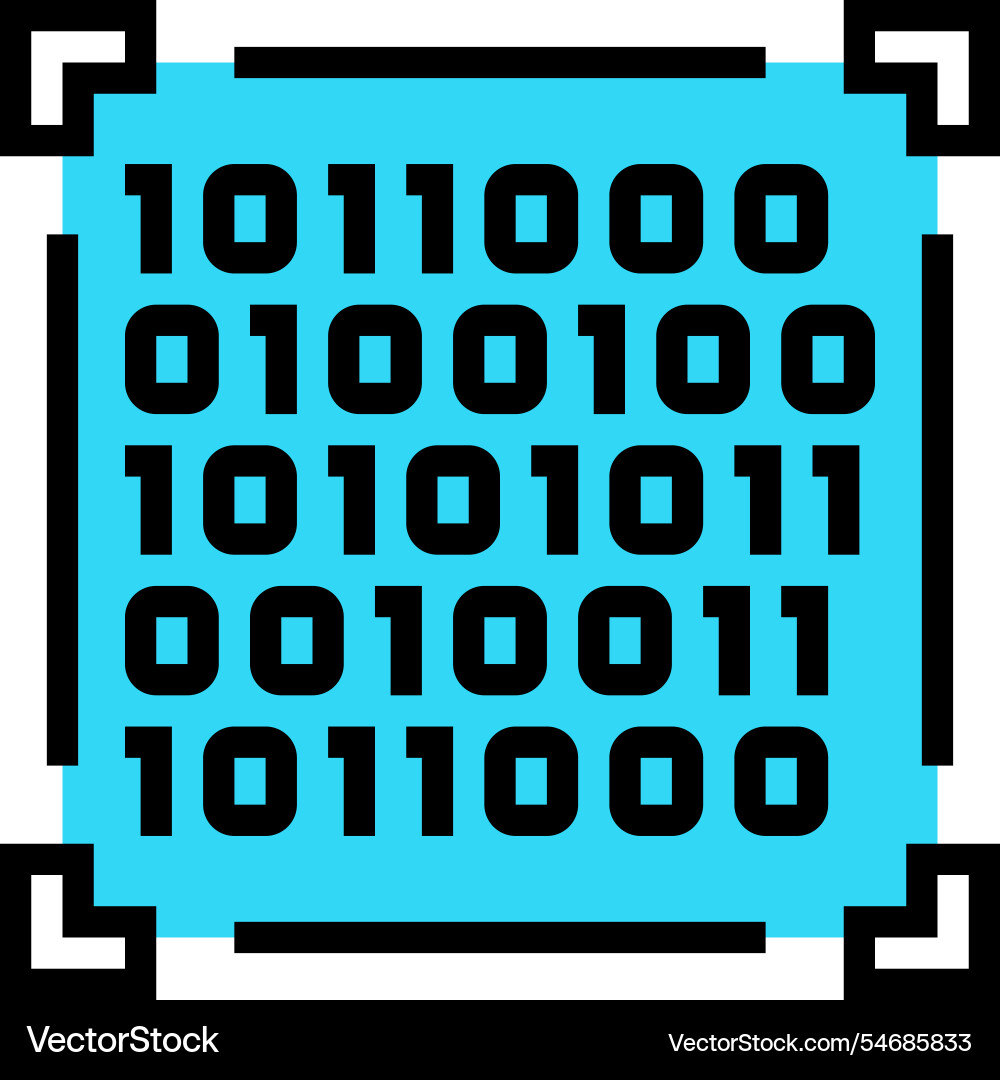 Binary code big data color icon vector image