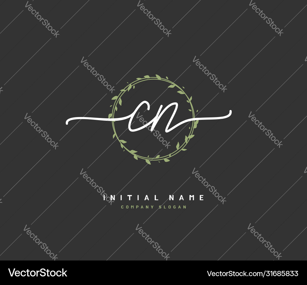 C n cn Schönheit erstes Logo Handschrift C n cn Schönheit erstes Logo Handschrift vektorbild