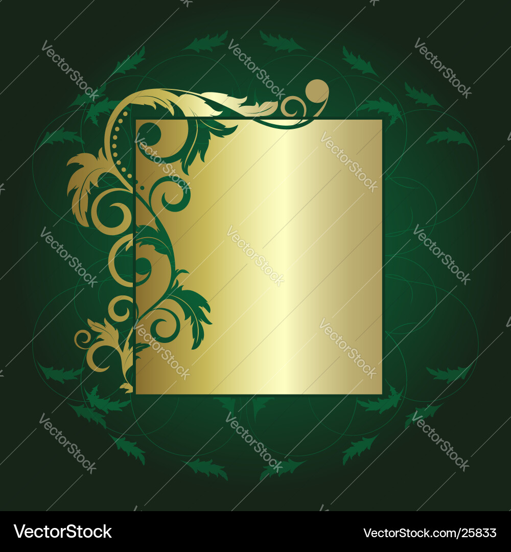 Elegant Gold Branch and Leaf Pattern Vector Image