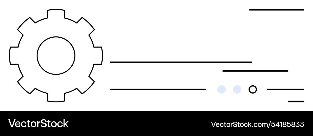 Gear and lines symbolizing efficiency progress Vector Image