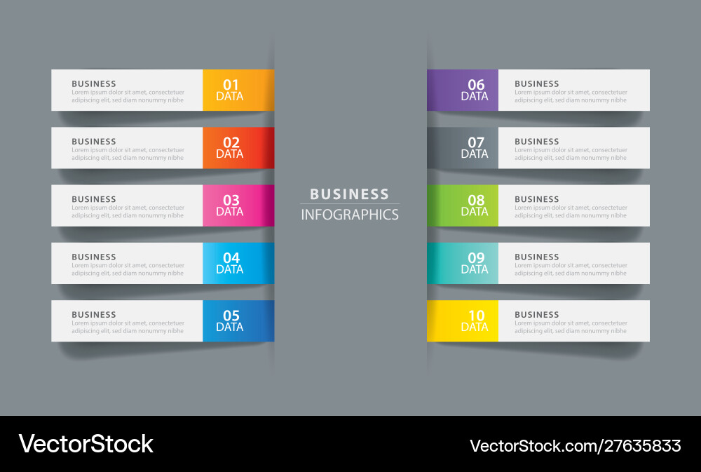 Infographics tab index in horizontal paper Infographics tab index in horizontal paper Vector Image