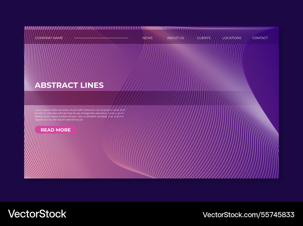 Landing page template with abstract shapes Vector Image