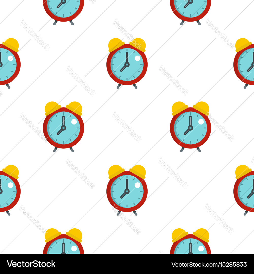 Red alarm clock pattern seamless vector image