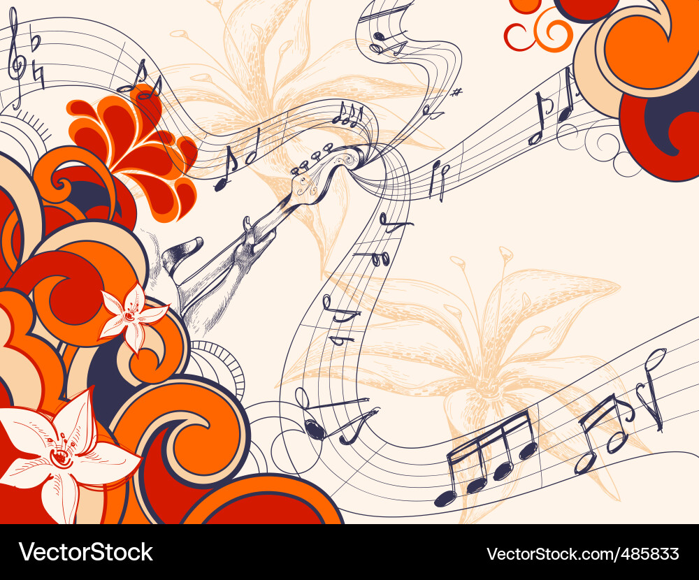 Retro Music Wallpaper Vector Image
