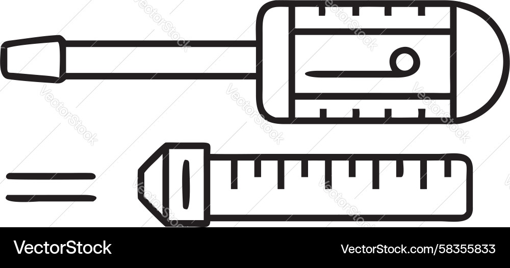 Screwdriver with Ruler - Precision Tooling Vector Image