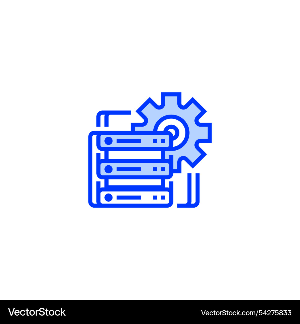 Server network configuration setting line icon Server network configuration setting line icon vector image
