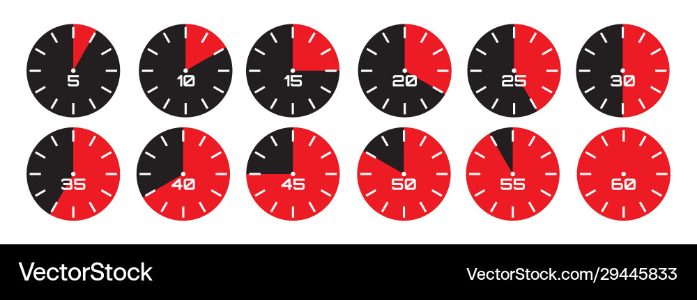 Set analog displays showing different times Set analog displays showing different times vector image