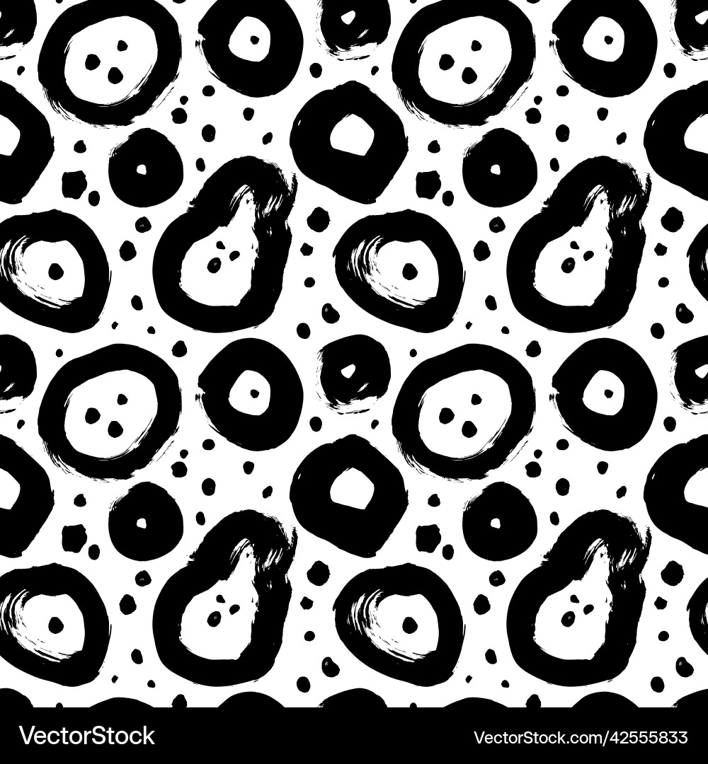 Sketchy bold and tiny circles seamless pattern Sketchy bold and tiny circles seamless pattern vector image
