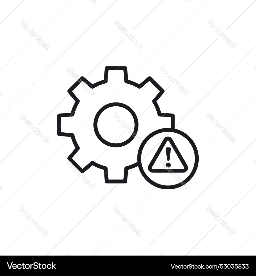 Technical warning icon set system failure error Technical warning icon set system failure error vector image