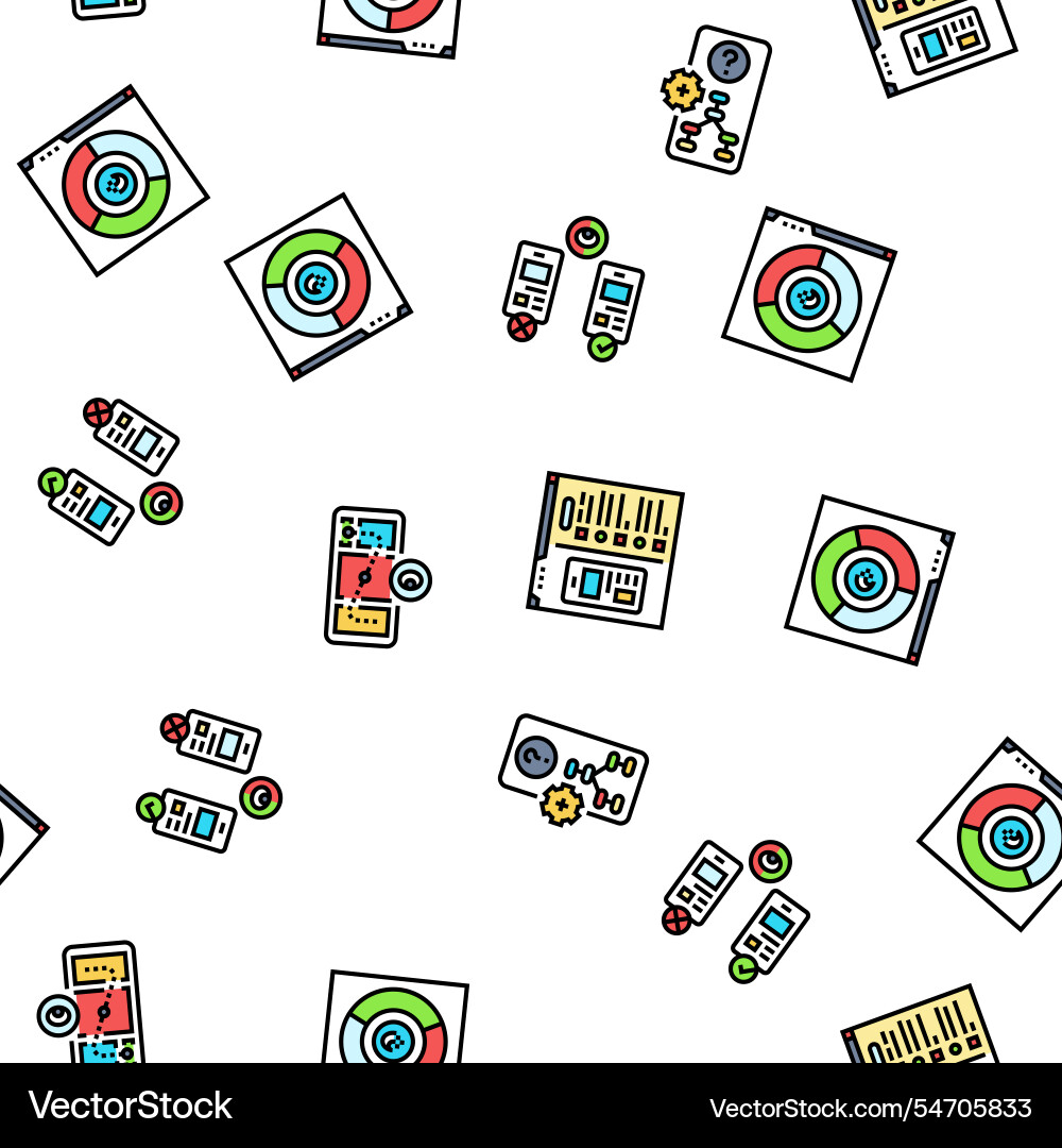 Ui ux develop content research seamless pattern Ui ux develop content research seamless pattern vector image