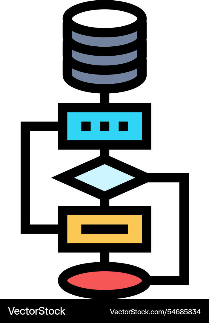 Algorithm Big Data Farbsymbol Algorithm Big Data Farbsymbol vektorbild