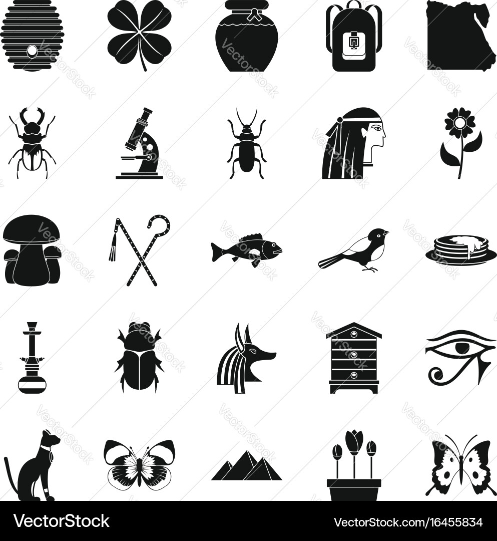 Bug icons set simple style Vector Image