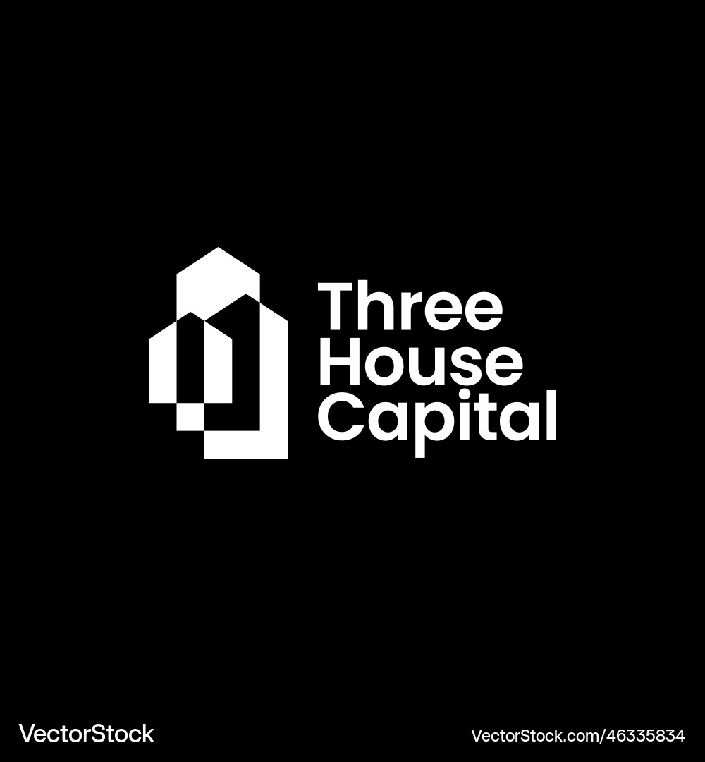 Drei Häuser Haus Hypothek Immobilien Logo Drei Häuser Haus Hypothek Immobilien Logo vektorbild