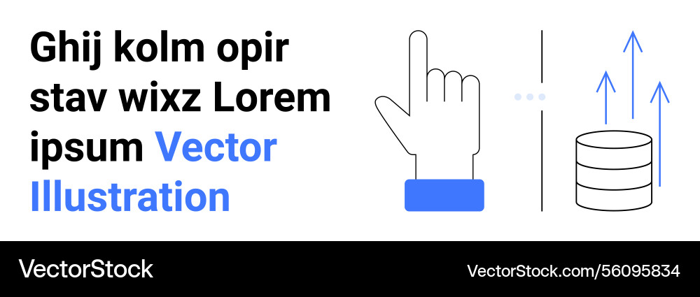 Hand gesture navigating data with rising arrows Hand gesture navigating data with rising arrows vector image