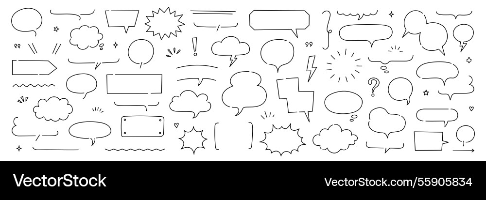 Line frame text speech bubble set balloon Line frame text speech bubble set balloon vector image