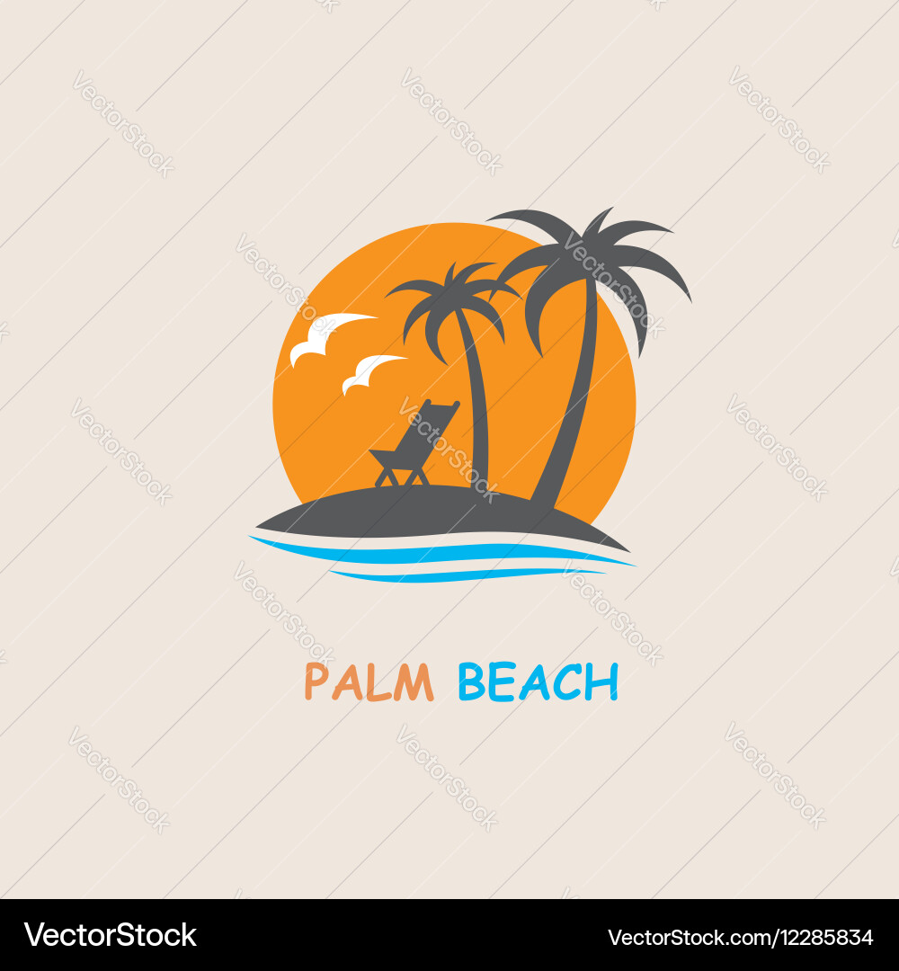 Palm Tree Island Scene Vector Image
