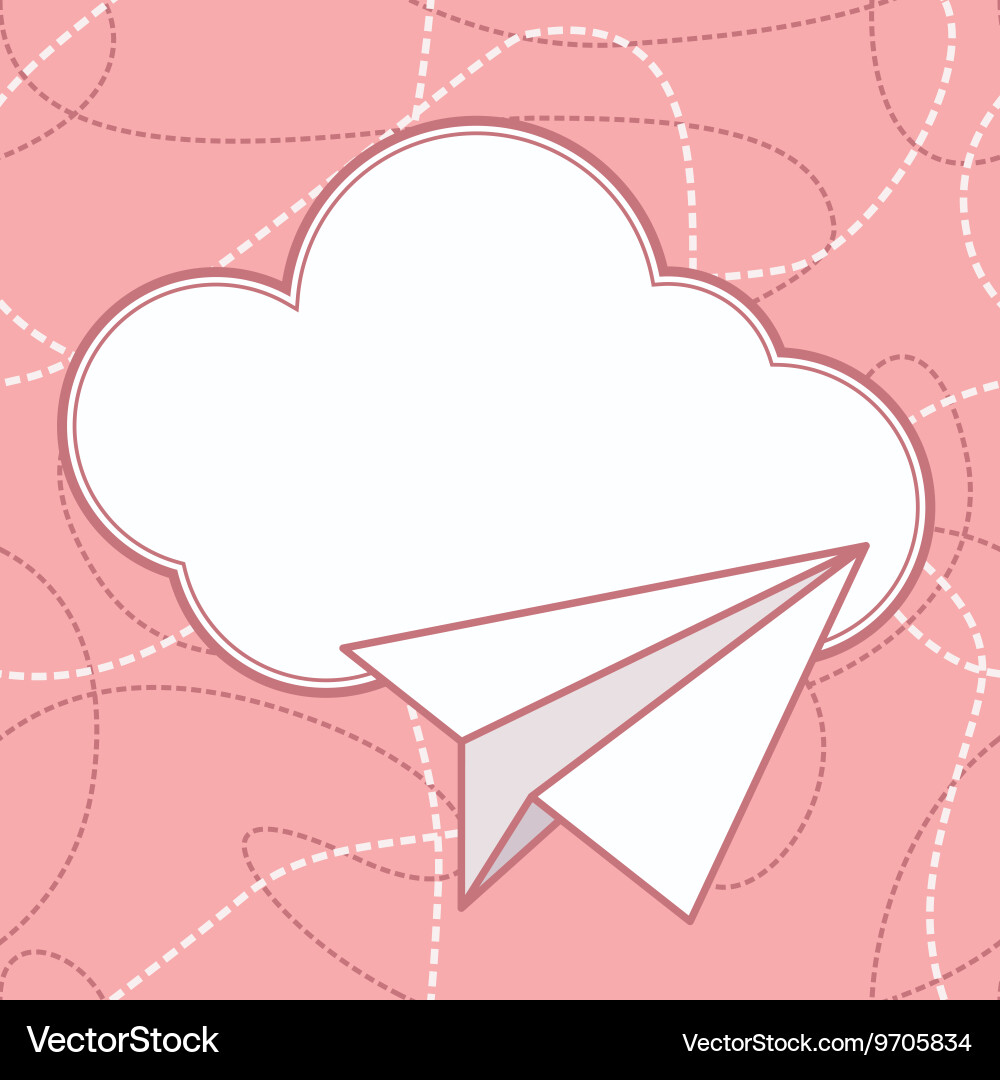 Paper plane and cloud background Royalty Free Vector Image