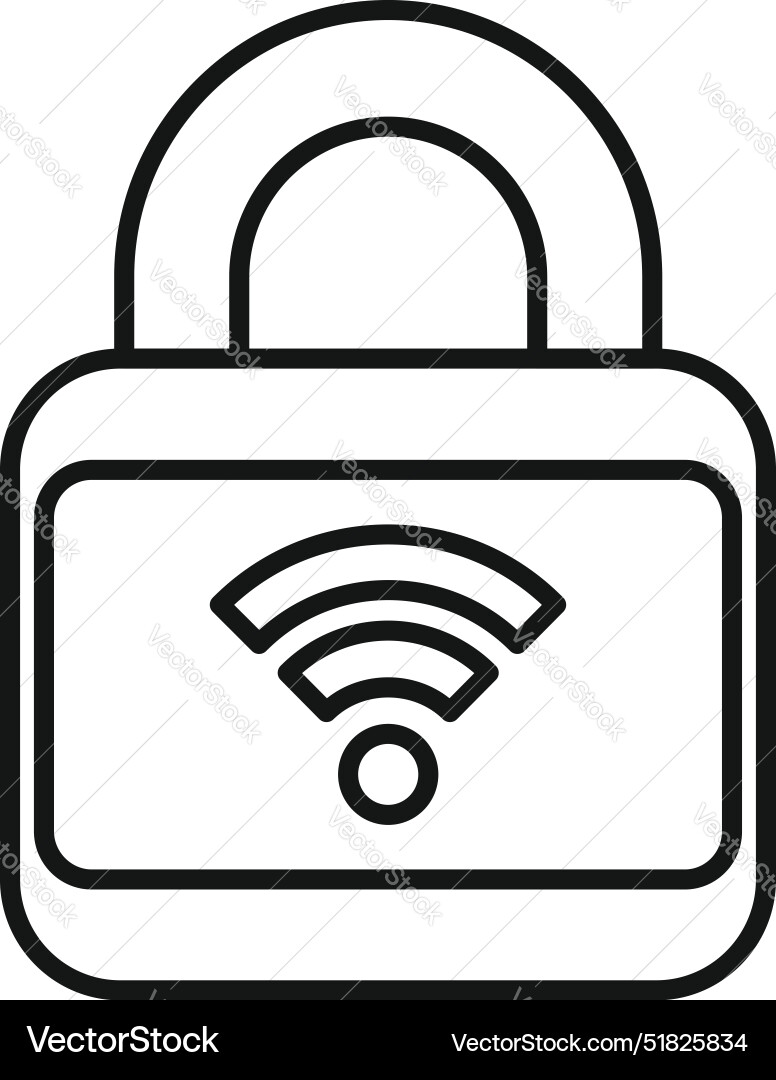 Wifi symbol inside a padlock for secure connection Wifi symbol inside a padlock for secure connection vector image