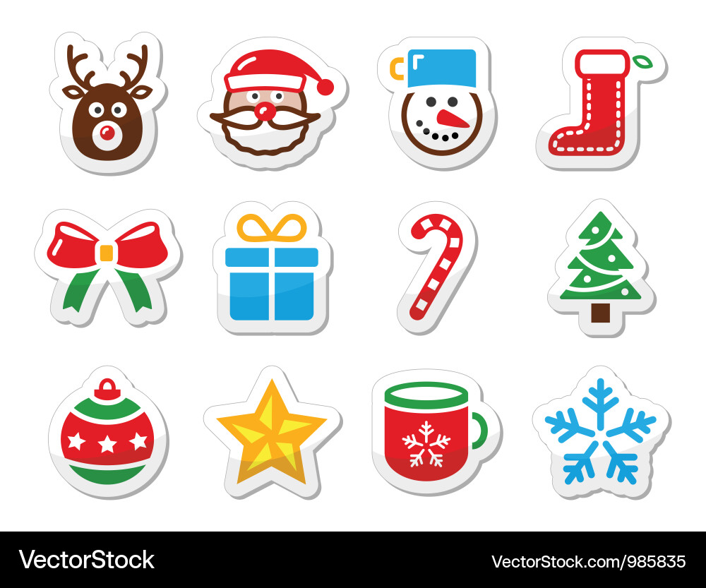 Christmas Icon Set Vector Image
