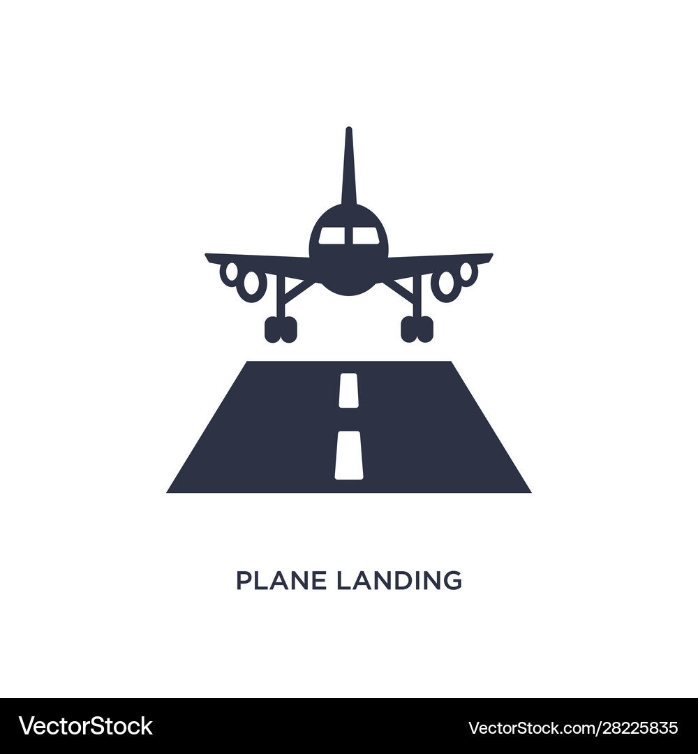 Plane landing icon on white background simple – Royalty-Free Vector |  VectorStock, image size:1000x1080