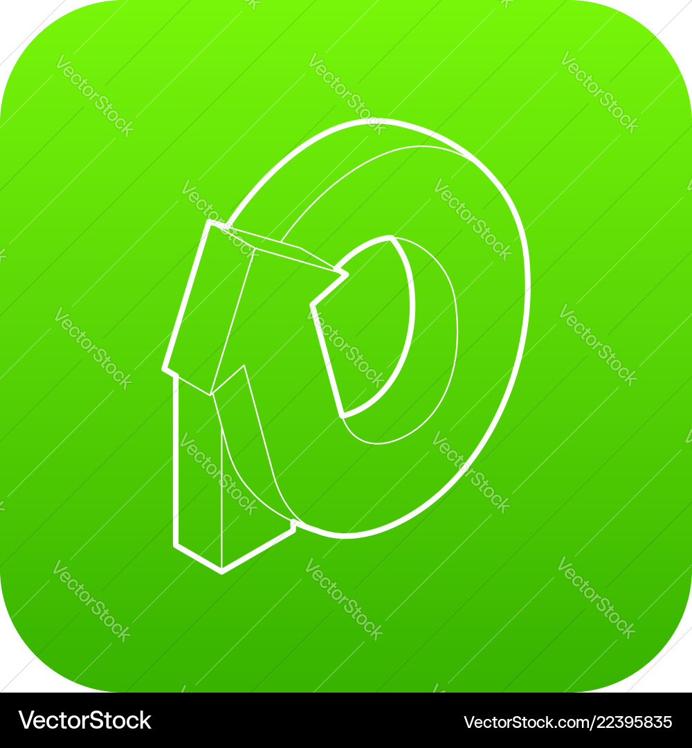 Rotation loop icon green Rotation loop icon green vector image