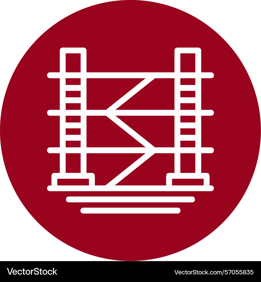 Scaffold line circle style icon design Vector Image