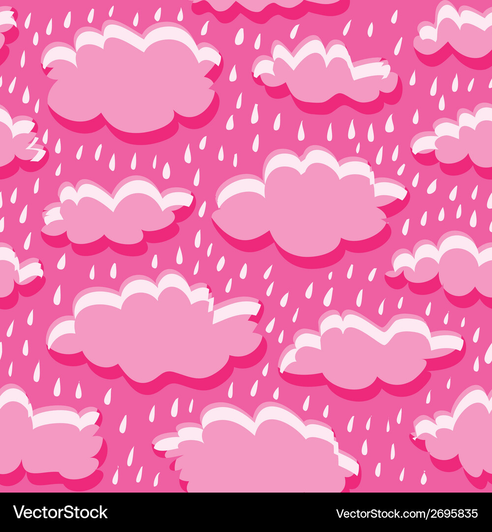 Seamless pattern of clouds and rain Vector Image