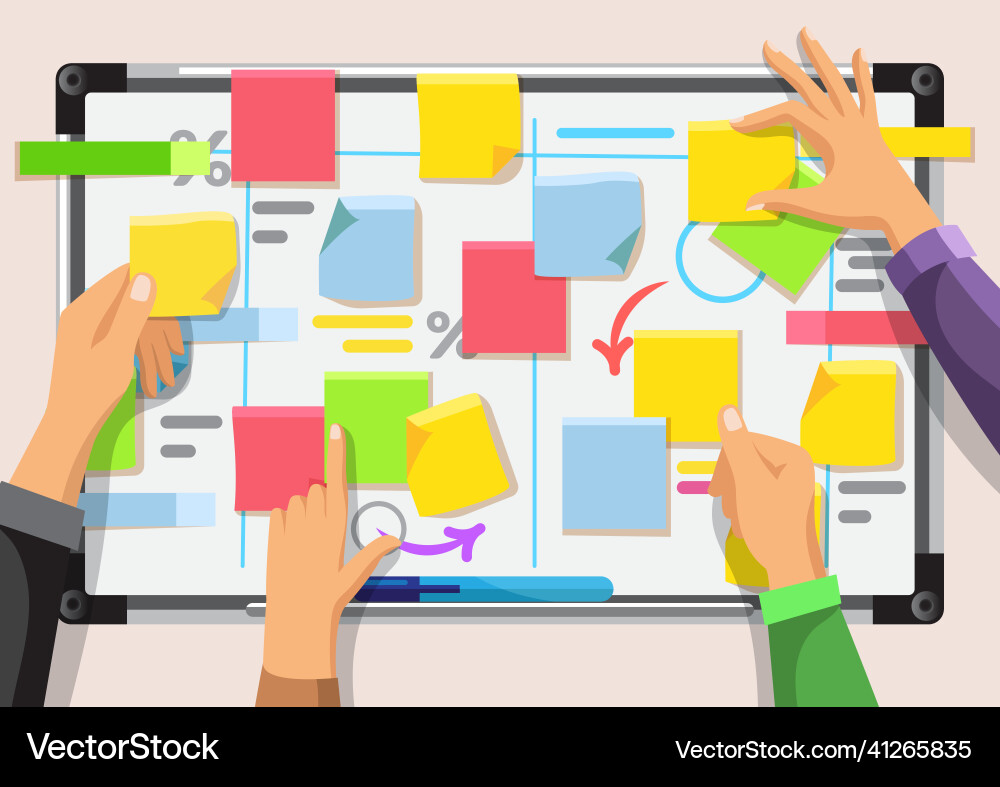 Task Board with Sticky Notes vector image