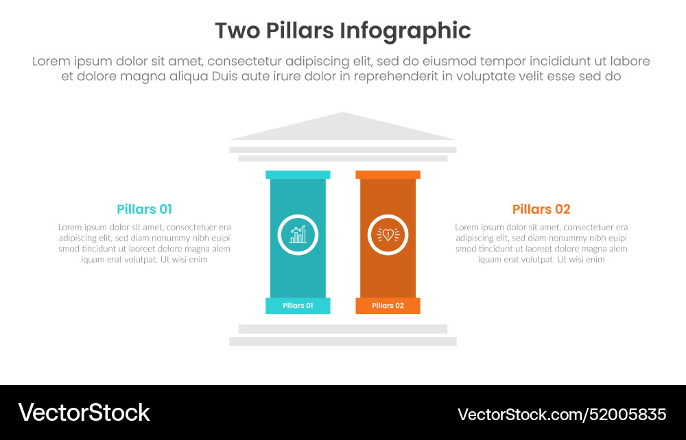 Two pillars framework with ancient classic Vector Image