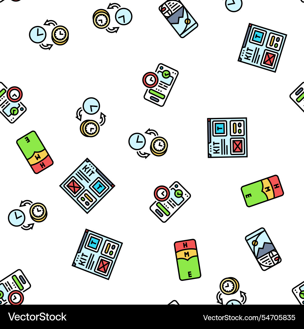 Ui ux develop content research seamless pattern Vector Image