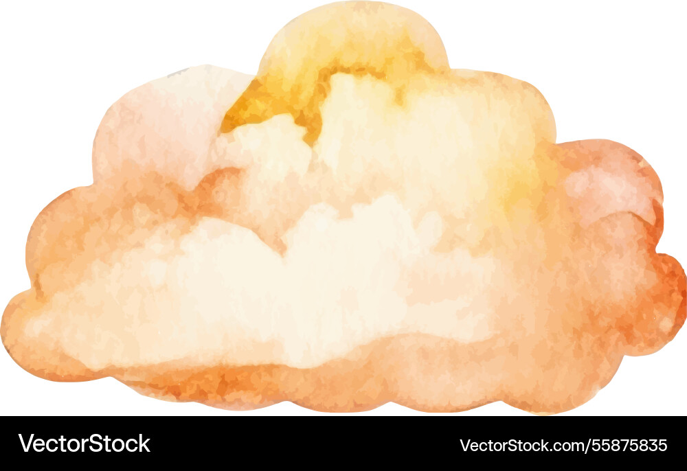 Watercolor painted cloud hand drawn design Watercolor painted cloud hand drawn design vector image